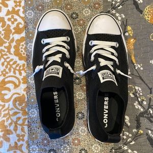 Cute black and white slip on converse